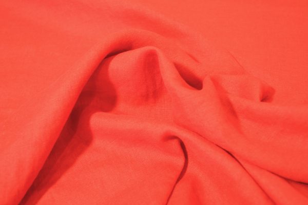 Tkanina lniana ITALINO Czerwień