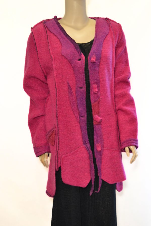 Kurtka  Wełniana „Artystyczny Amarant”