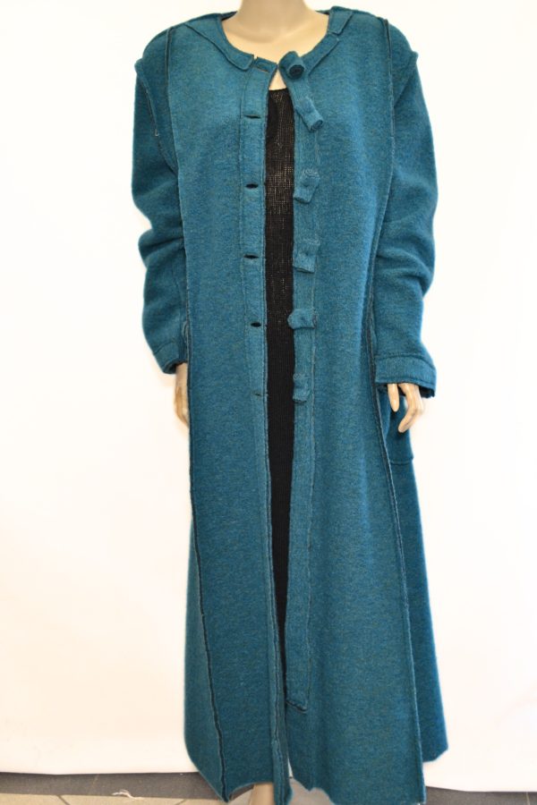 Płaszcz Długi Wełniany „Szmaragdowa Prostota”