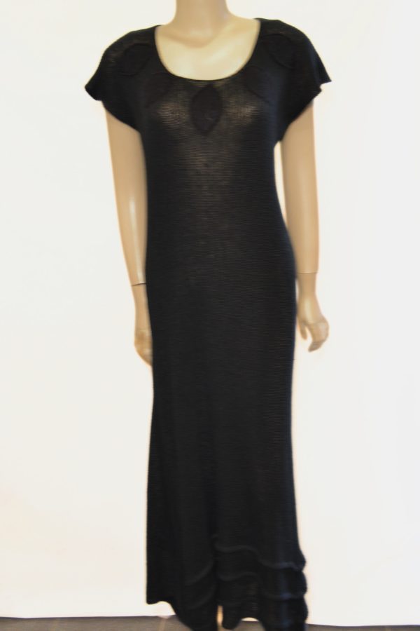 Sukienka z dzianiny lnianej rozm.L   Czerń