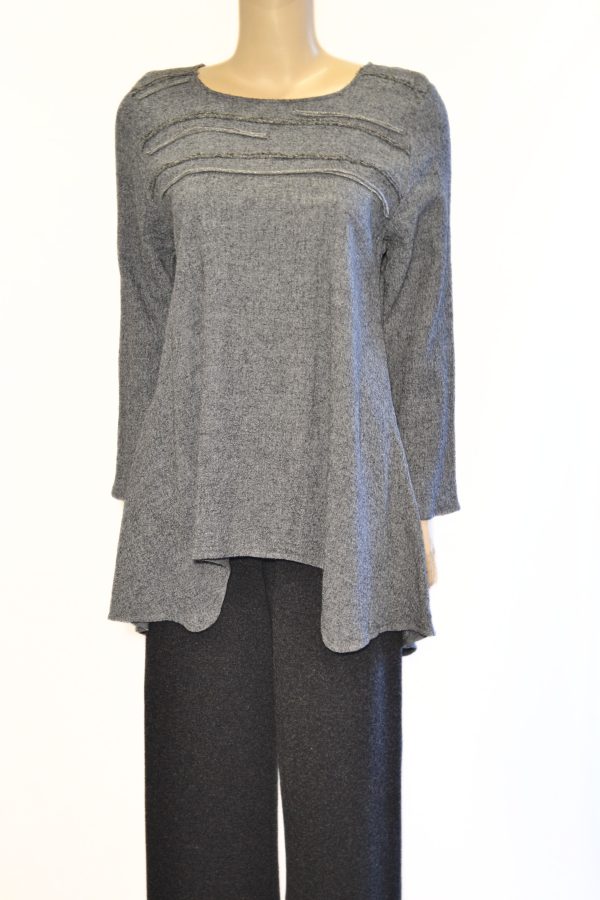 Tunika z naturalnej wełny –  popielaty melanż