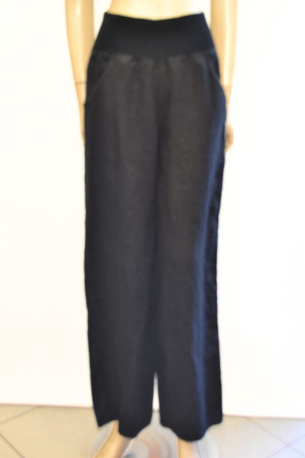 Lniane Spodnie „Wygodna Linia” – kolor czarny