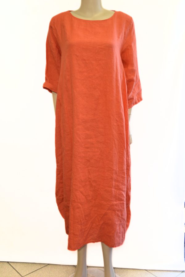 Sukienka lniana Bombka z kieszeniami