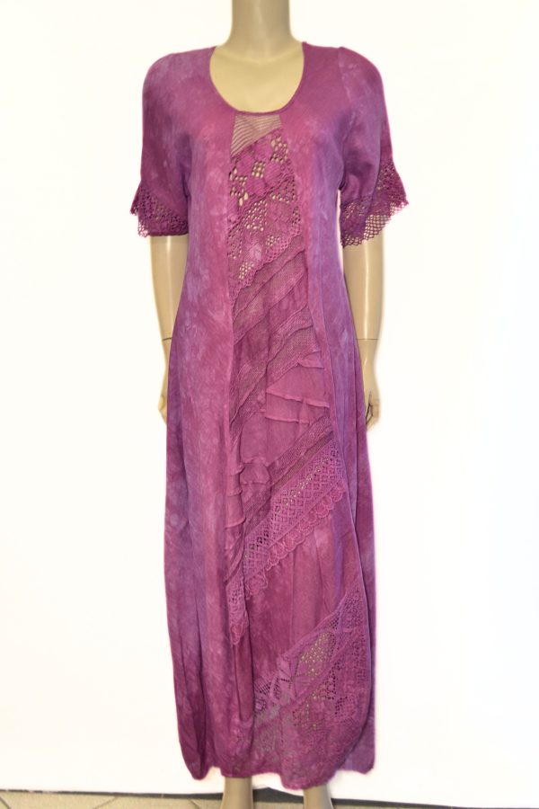 Sukienka lniana  rozm.M/L „Jagodowy Fiolet”