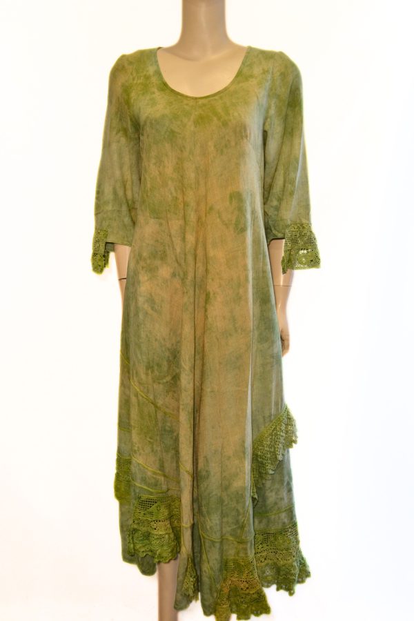 Sukienka lniana rozm.M/L „Odcienie zieleni”
